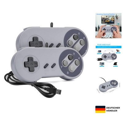USB Gamepad 2er-Pack Retro Controller für PC, Mac, Raspberry Pi, 1.5m Kabel