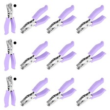 1/4" Single Hole Punch, 12Pcs Handheld Hole Puncher with Soft Handle, Purple