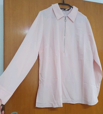 LANGARM BLUSE V-AUSSCHNITT  VON HEINE IN ROSA GR. 44 NEU A688