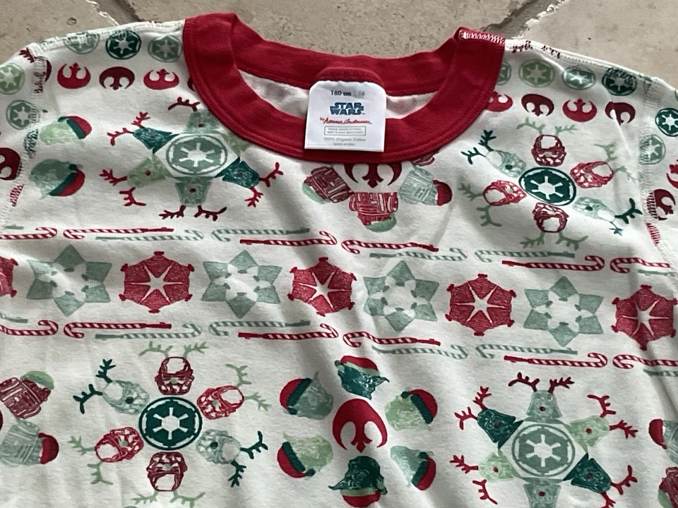 HANNA DIFFERENTSON Star Wars Navidad Orgánico Pijama Largo, Talla 160 (14) Foto 4 de 4