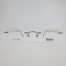 Technolite Beta Titanium Rimless Eyeglasses Gold Oval TLD 507 49-19-135 NEW