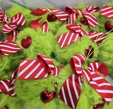 12 Pcs Lime Green Furry Christmas Ball Ornaments Xmas Green Furry Ornaments