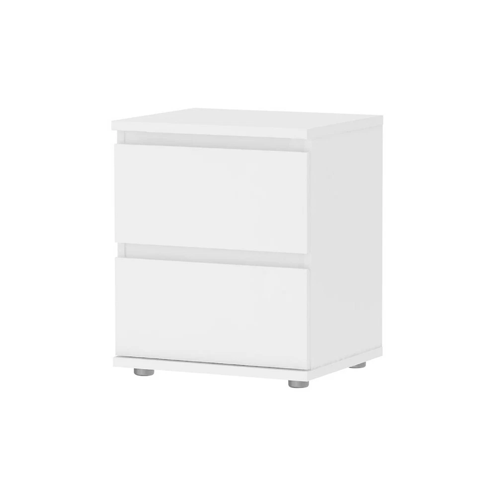Bedside Table Nova Matt White 2 Drawer Bedroom Living Room Furniture Storage - Image 3 of 4