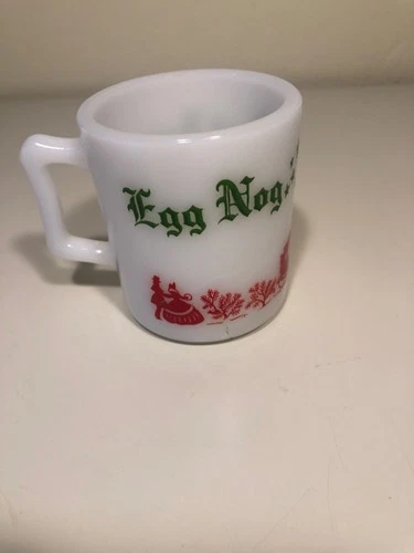 Vintage Tom & Jerry Egg Nog Hazel Atlas Milk Glass Cup