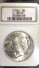 1923 Philadelphia $1 Peace Silver Dollar NGC MS 65 (018)