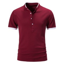 Solid Color Men's Fashion Golf Polo Shirt Short Sleeve Simple Outdoor Polo Shirt