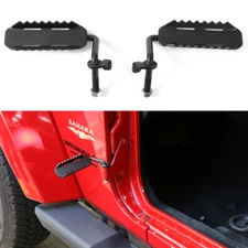 Pair Door Foot Pedal Rest Pedals Pegs For Jeep Wrangler  JK JL 2007-2018 Black F