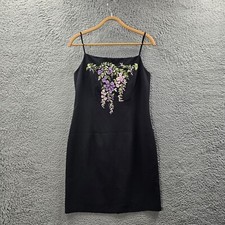 Vintage Evening by Rockmans Womens Pencil Mini Dress Size 8 Black Purple