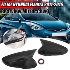 Carbon Black For 2011-16 Hyundai Elantra Ox Horn Car Rearview Mirror Cover Decor