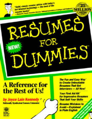 Resumes for Dummies - Paperback By Kennedy, Joyce Lain - GOOD