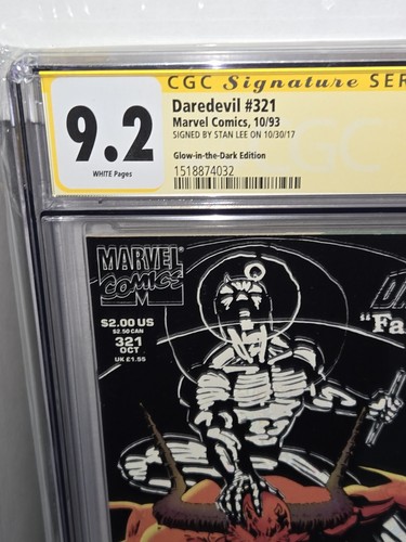 Daredevil #321 CGC SS Autograph Signature STAN LEE Signed Glow in the Dark Cover - Picture 4 of 8