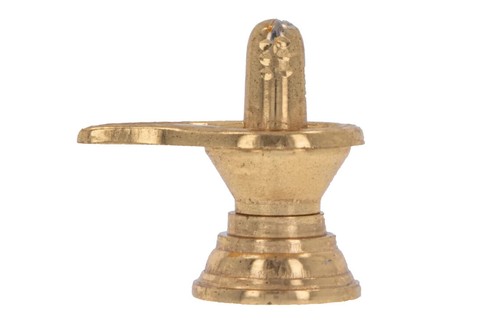 Shivling Statue Murti Car Golden Metal Small Shiva Lingam Linga Idol Hindu Shiv - Picture 4 of 25