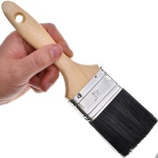 Image of Wooden Handle Paint Brush 2.5"/63mm Wide Decorating Single Wall Emulsion Set