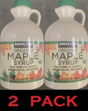 Kirkland Signature 100 Pure US GRADE A USDA Organic Maple Syrup 33.8 oz 2 PACK