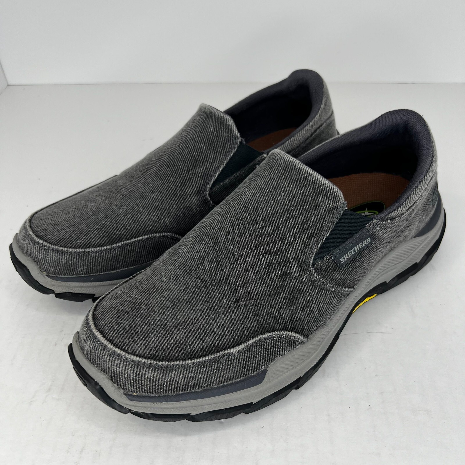 Skechers Men 204387 Charcoal Respected Fallston Casual Size 9.5 Slip-On Shoes
