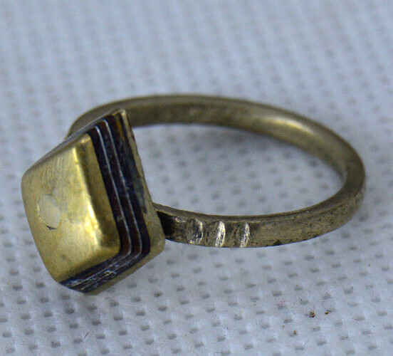 Vintage Antique African Tuareg Ring Bronze Very Rare Old Ethnic Tribal Decorated