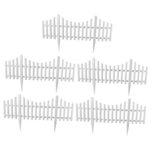 5PCS Mini Fence PVC Garden Fence Garden Picket Fence White Edgings,Grass Lawn