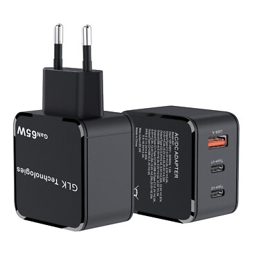 GLK Ladegerät 65 W USB Typ C USB Wandladegerät Schnell Ladegerät Schwarz