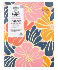 See it Bigger PlanAhead Mthly Planner Lg (8.5″ x 11″) Floral,  Apr, 25 - Mar, 27