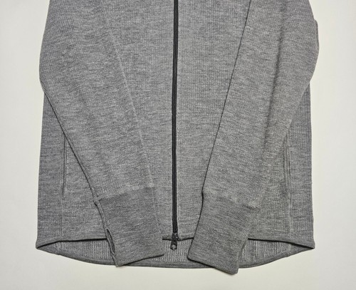 Huckberry Relwen Mens Gray XLMerino Wool Full Zip Track Heavy Knit Sweater - Picture 11 of 24