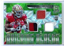 2021 Panini Spectra Building Blocks Materials Neon Green #25 Trey Sermon RC /35