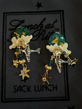 Lunch At The Ritz TRAVEL TRUFFLES clip Earrings: New, Never Worn, Hand Signed!