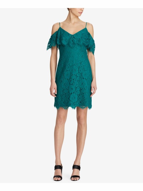 green floral off the shoulder dress