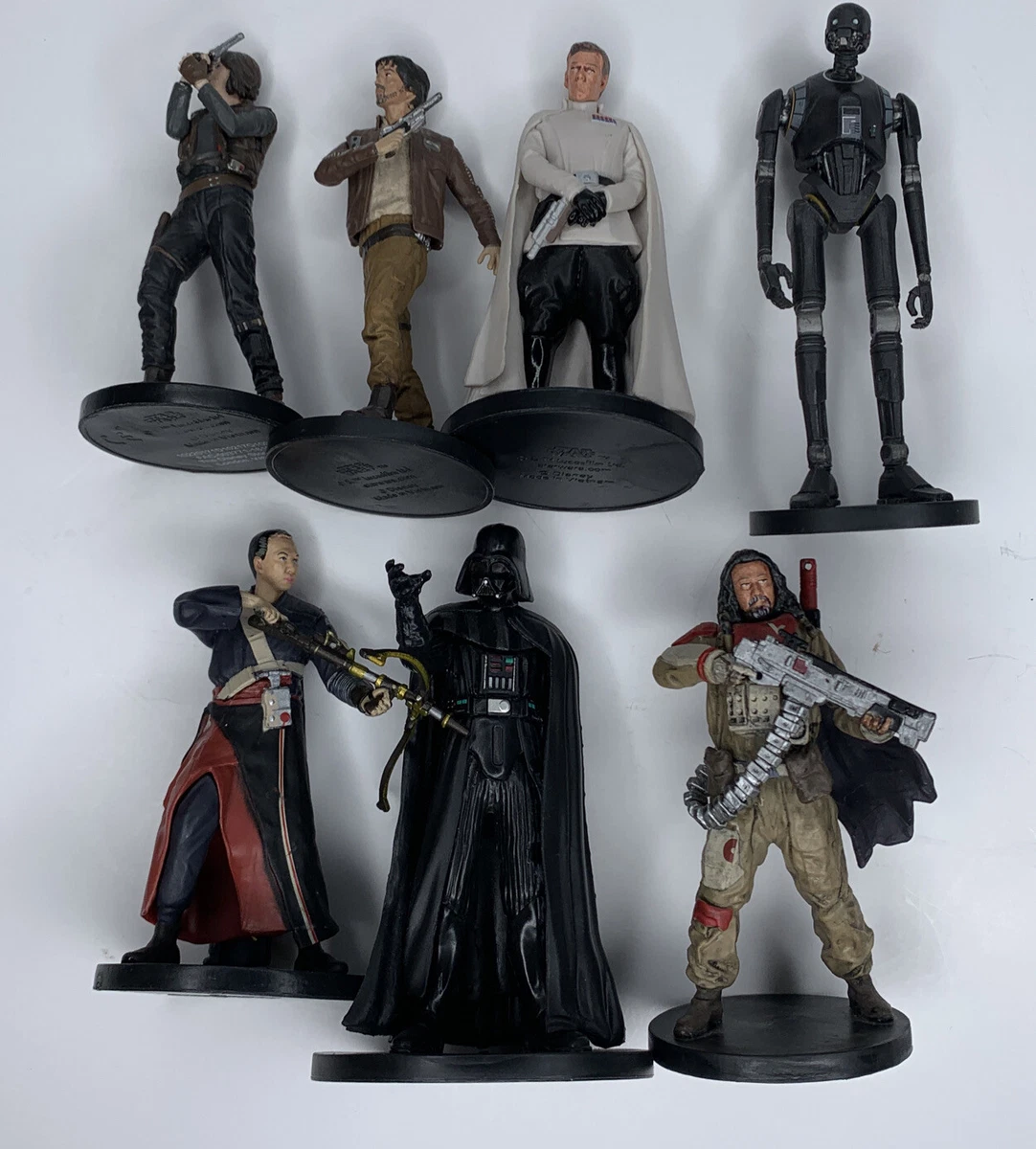 Disney Store Exclusive Lot Of 7 Star Wars Rogue One 4 Action Figures With Bases