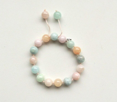 NEU LOLA ROSE RUND PERLEN GEKNOTET HALBEDELSTEL ARMBAND PASTELL MIX QUARZ