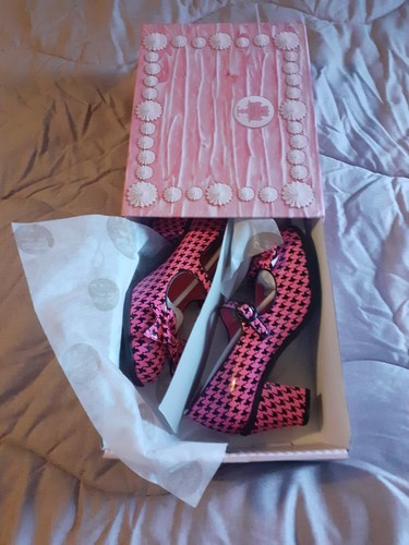 BNIB Striking HOT CHOCOLATE DESIGN 'Pop Tooth Hound' Pink Mid Heels UK3/HCD35 - Picture 14 of 15