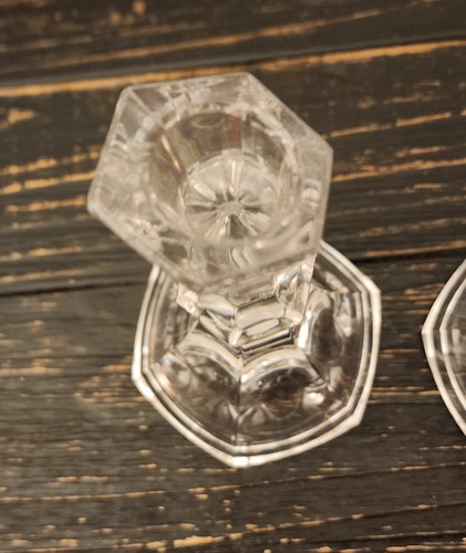 2 Towle Candle Holders 24% Lead Crystal 7.5 inch Tall Made In Austria Stickers - Picture 9 of 9