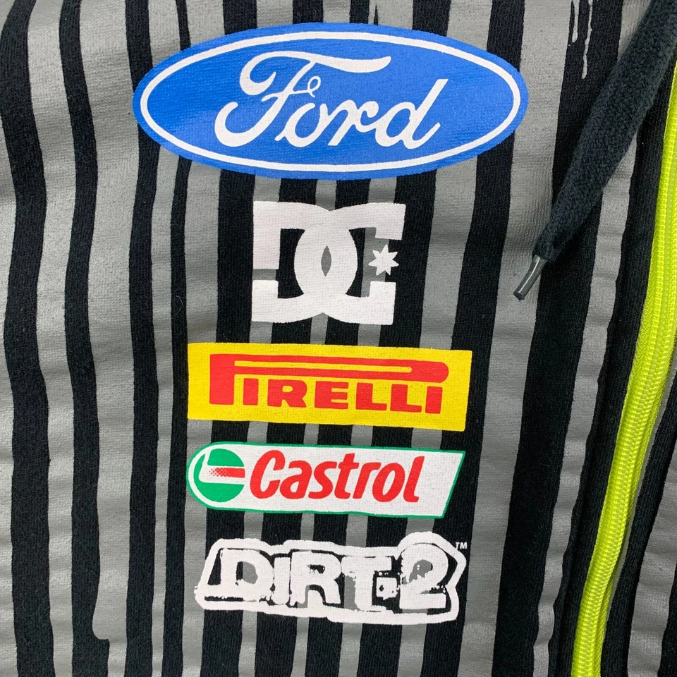 DC Shoes Ken Block Hombres Suéter XL Negro Cremallera Completa Sudadera con Capucha Monster Ford Rally Race Foto 3 de 4