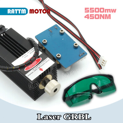 Focusable Analog &amp; TTL 5.5W 5500mW 450nm Blue Laser Module Engrave
