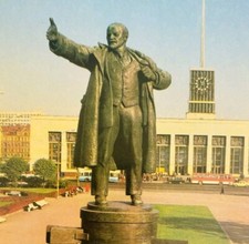 1986 Leningrad Russian Postcard Finland Railway Terminal Lenin Monument C82A7