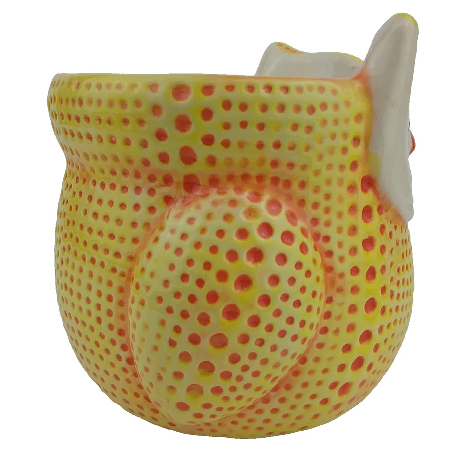 Сова растение суккулент горшок 3-D желтый оранжевый точек 4,5» супер милый!! Napco - Изображение 4 из 4