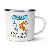 Beware VerrüCkte Laufen Mann Emaille Becher Tasse Vatertag Freund Lustig
