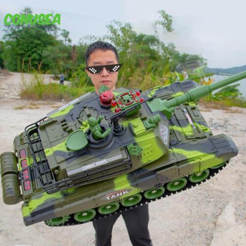 1:12 44cm Super Rc Tank Launch Cross-country Tracked Remote Control Vehicle Toy - Picture 1 of 32