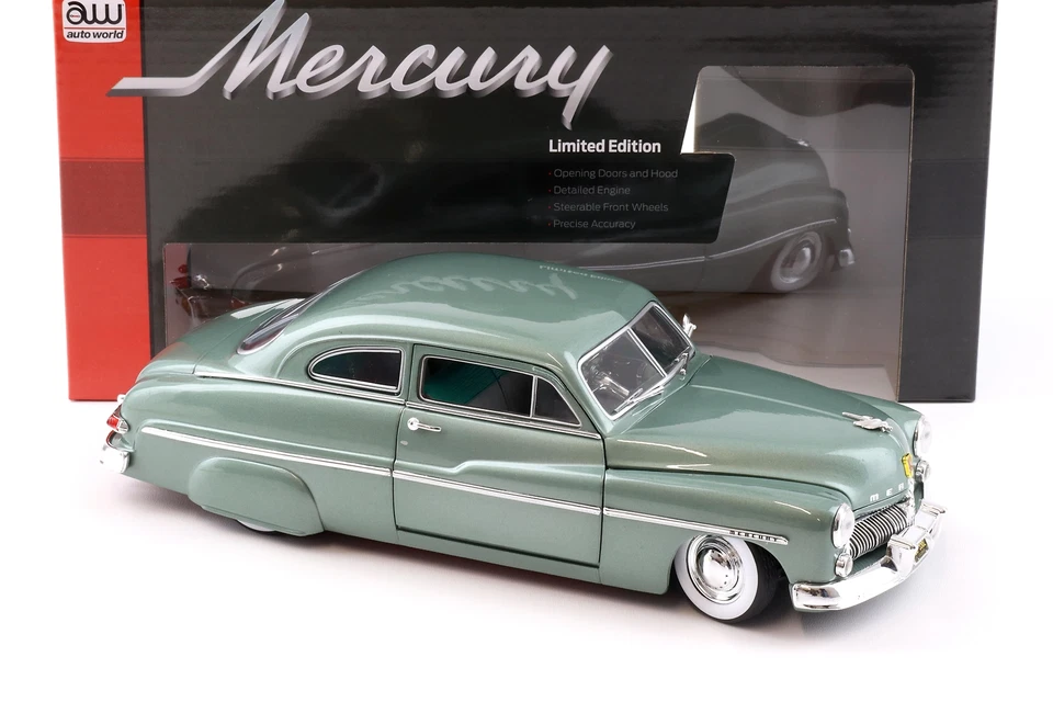 1:18 Auto World 1949 Mercury Eight Coupè Berwick Verde - Immagine 2 di 4