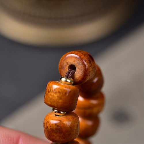 Natürliche tibetische Handschnur einzelne Schleife Buddha Perlen tibetischer Stil Gebetsanhänger - Bild 4 von 4