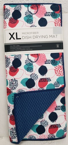 Extra große bedruckte Mikrofaser Geschirr Trocknen Matte (24"x18) MEHRFARBIGES DESIGN, blau, SL - Bild 2 von 14