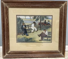 Elise Donaldson Chicago Woman Modernist Artist Social Realism WPA Era Gouache!!!