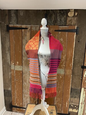 FRANGI Schal Quasten reine Schurwolle gemustert Damen 67''x9,5'' Hergestellt in Schottland