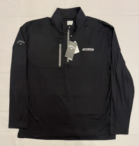 NWT Callaway Opti-Dri 1/4 Zip Golf Pullover Mens Size XL Black Lightweight