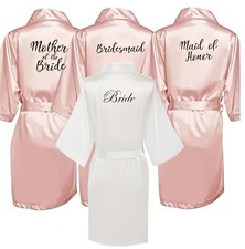 Wedding Bridesmaid Robe Silk Satin Bathrobe Kimono Satin Robes Gown Gift