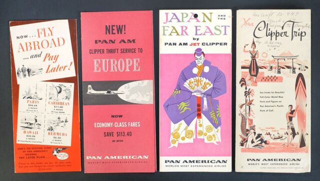 1954-61 Pan Am Airlines Vintage Travel Brochures - Japan Europe Clipper Service