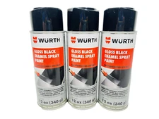Wurth Gloss Black Enamel Spray Paint 12oz (Pack of 3)