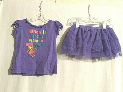 12mo. Okie Dokie Girl ''When in doubt wear a tutu!'' Shirt & Purple tutu Skirt 