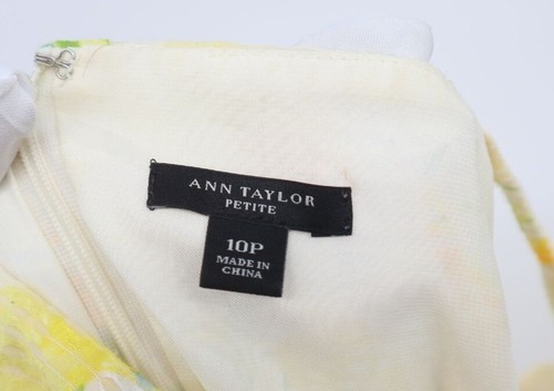Ann Taylor Petite Lemon Sundress Size 10P Strap Babydoll Fabric Lined Summer - Picture 2 of 9