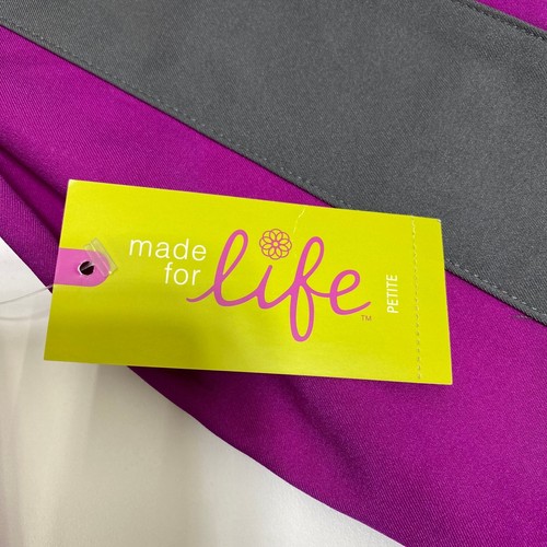 Made For Life Windbreaker Jacket Womens M Petites Purple Gray Pockets Zip New - Picture 5 of 10