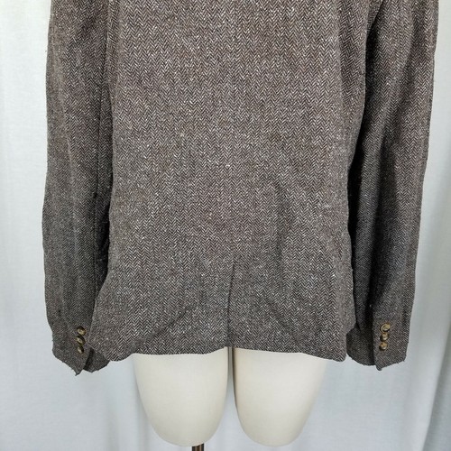 LL Bean Wool Silk Herringbone Equestrian Riding Country Jacket Blazer Womens L - Picture 6 of 8